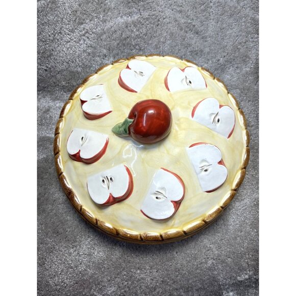 VTG Over and Back Apple Pie 10 Inch Fall Decor Thanksgiving Pie Dessert READ - Picture 2 of 13